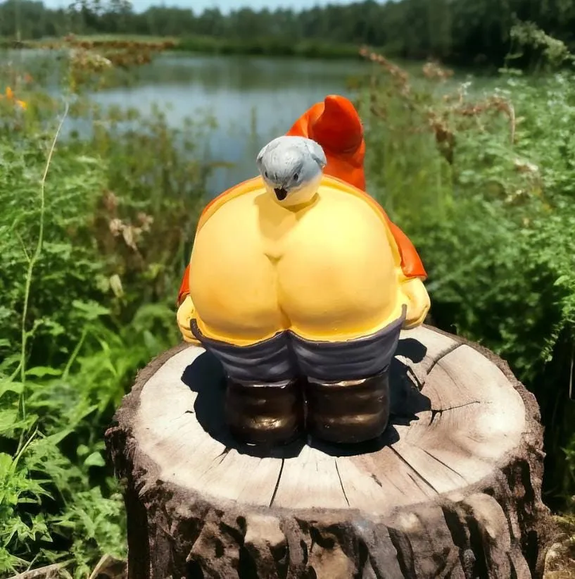 Mooning Gnome Garden Statue, Cast Resin, photo 3 of 7