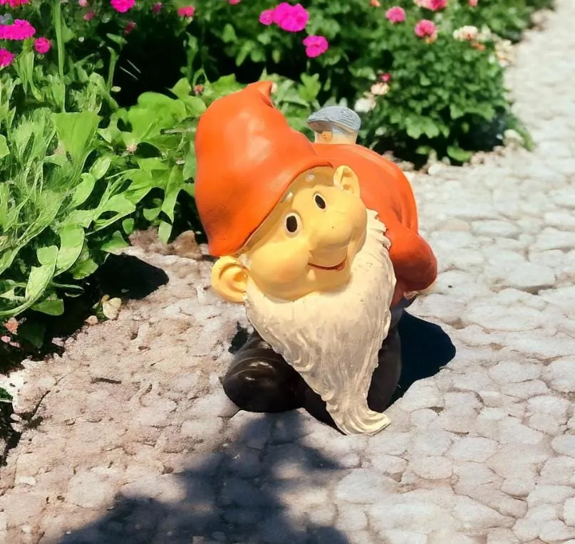 Mooning Gnome Garden Statue, Cast Resin, photo 5 of 7