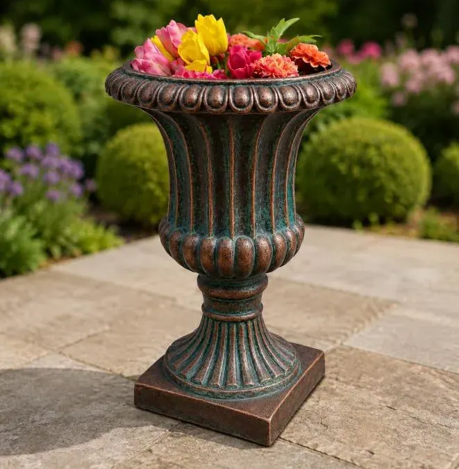 Rosenstein Urn Planters, Pair — Solid Concrete, photo 3 of 10