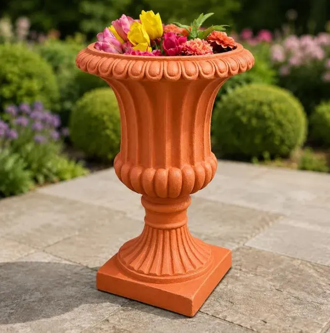 Rosenstein Urn Planters, Pair — Solid Concrete, photo 5 of 10