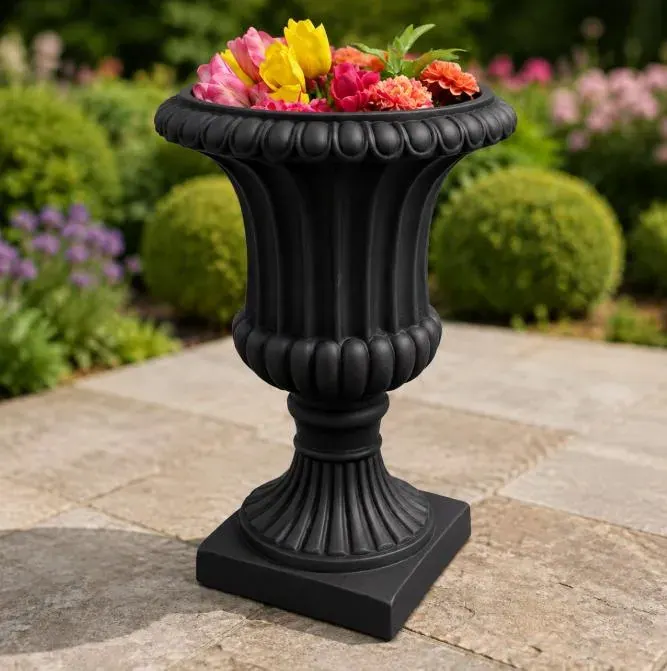 Rosenstein Urn Planters, Pair — Solid Concrete, photo 6 of 10