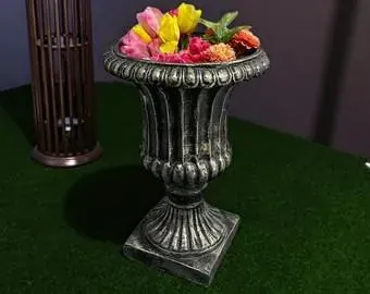 Rosenstein Urn Planters, Pair — Solid Concrete, photo 9 of 10