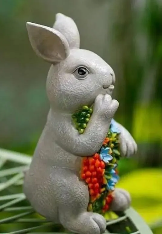 Solar Bunny with Succulents, Cast Resin, photo 3 of 5