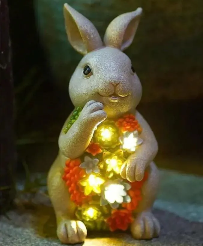 Solar Bunny with Succulents, Cast Resin, photo 5 of 5