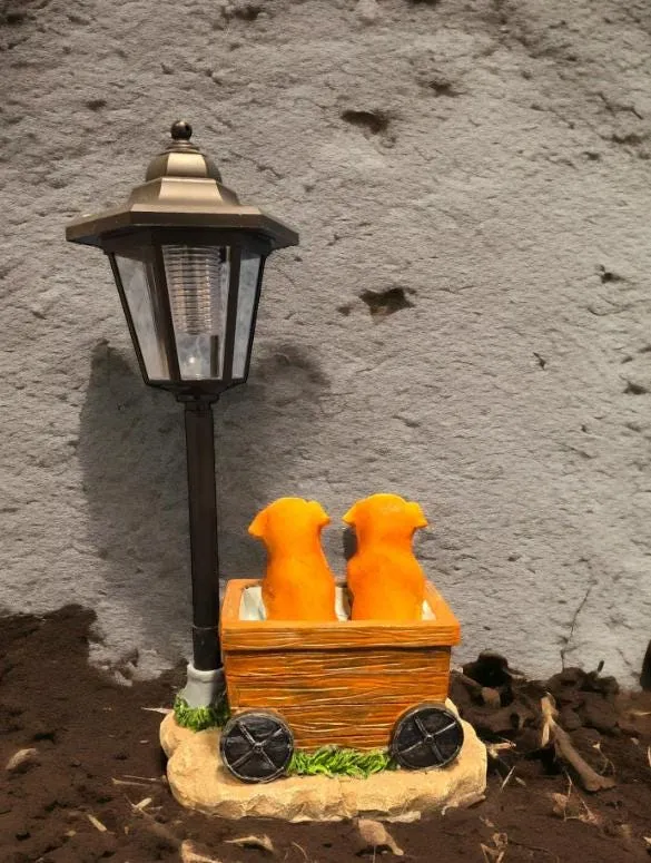Solar Puppy Welcome Statue, Cast Resin, photo 4 of 6