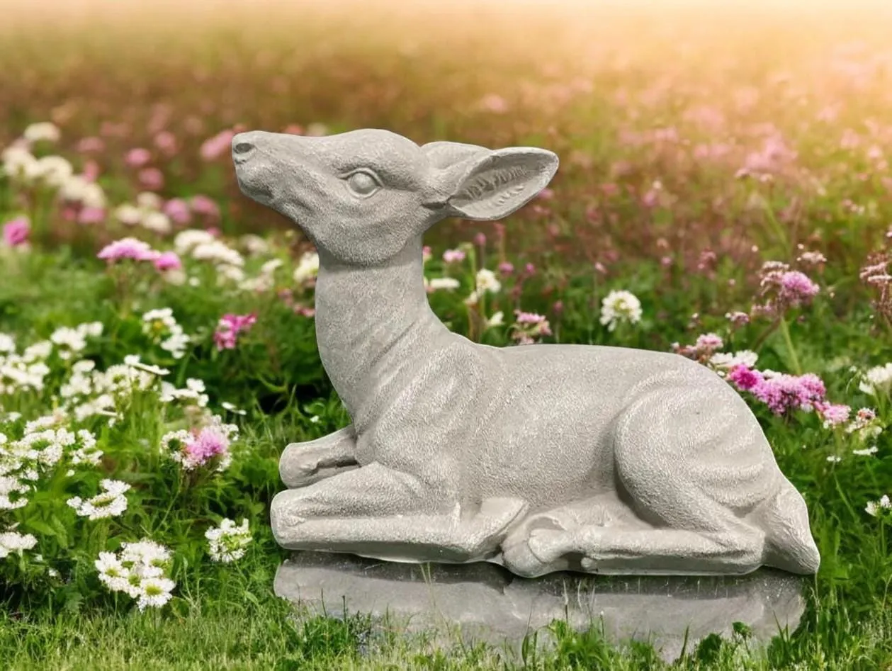 Fawn Statue, Hand-Painted Concrete, photo 10 of 10
