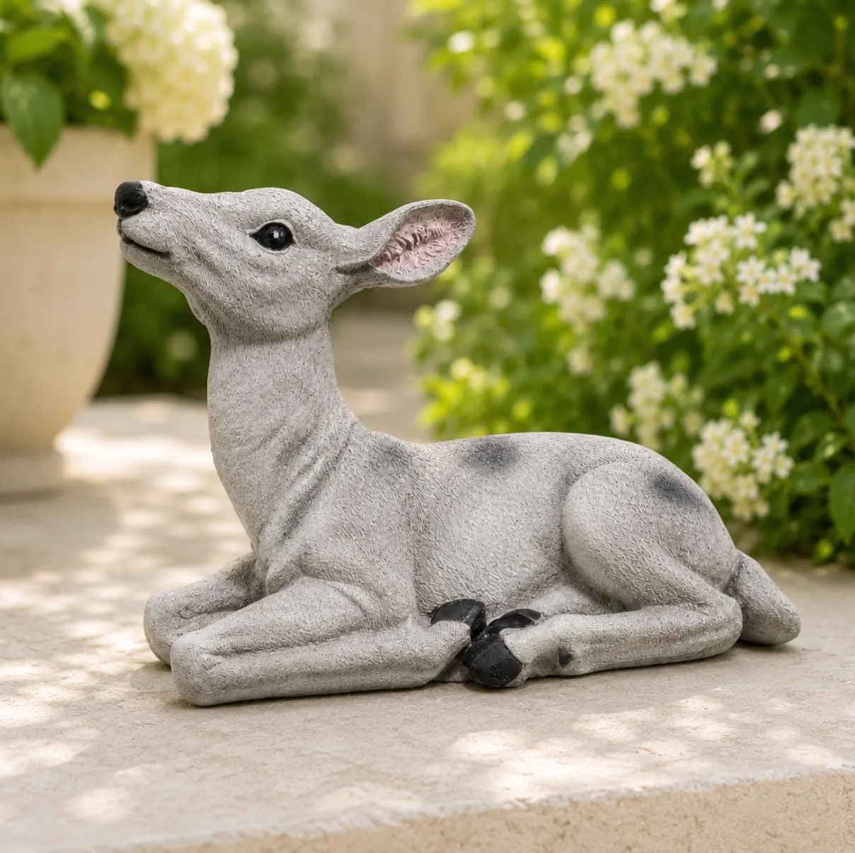 Fawn Statue, Hand-Painted Concrete, photo 3 of 10
