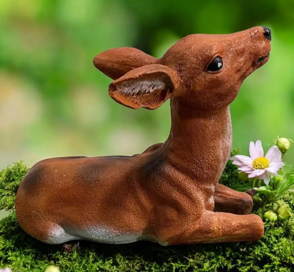 Fawn Statue, Hand-Painted Concrete, photo 5 of 10