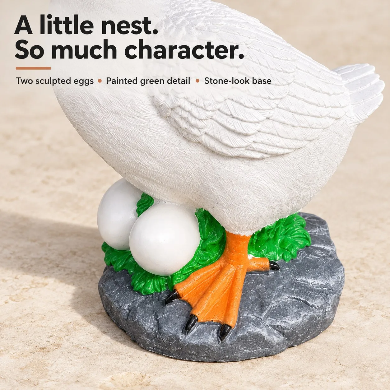 19″ Nesting Porch Goose, Solid Concrete, photo 5 of 9