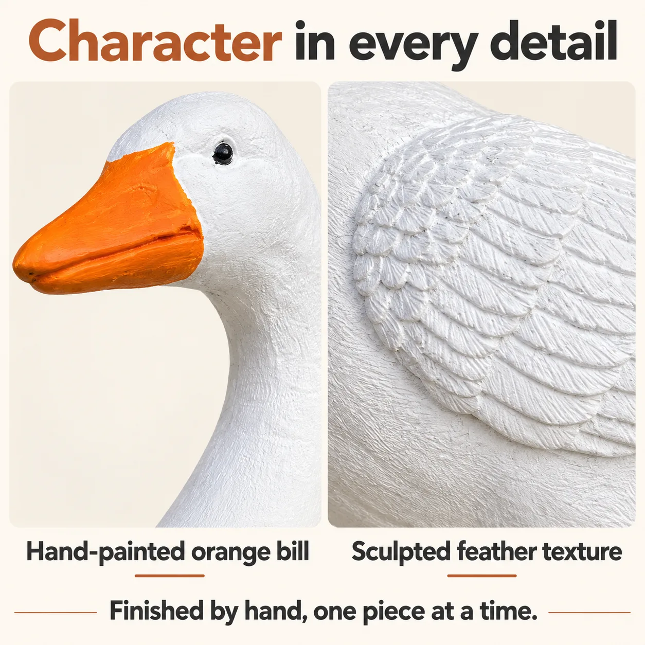 19″ Nesting Porch Goose, Solid Concrete, photo 4 of 9
