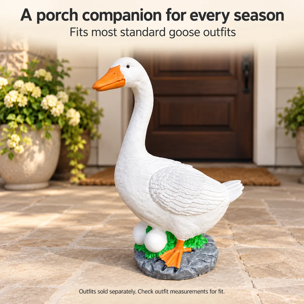 19″ Nesting Porch Goose, Solid Concrete, photo 7 of 9