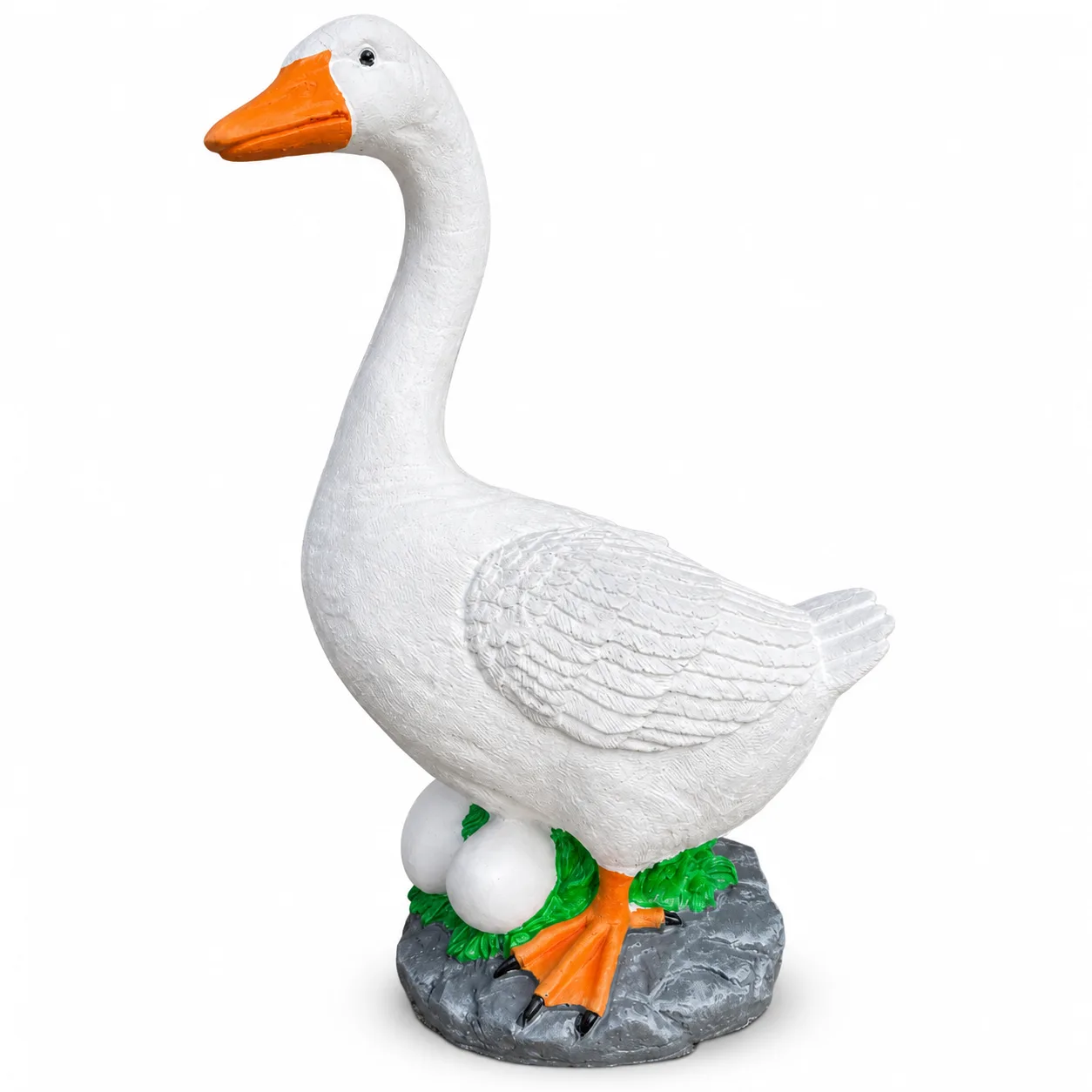 19″ Nesting Porch Goose, Solid Concrete