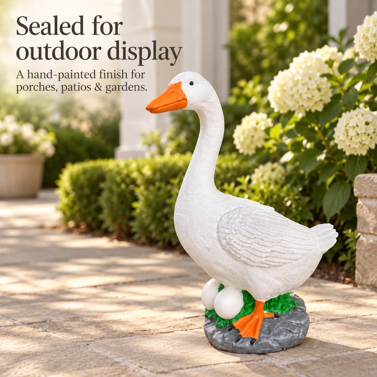 19″ Nesting Porch Goose, Solid Concrete, photo 6 of 9