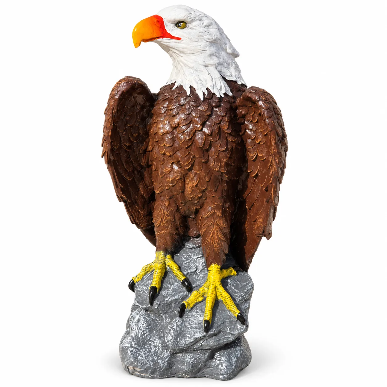 24″ Lifesize Bald Eagle, Solid Concrete