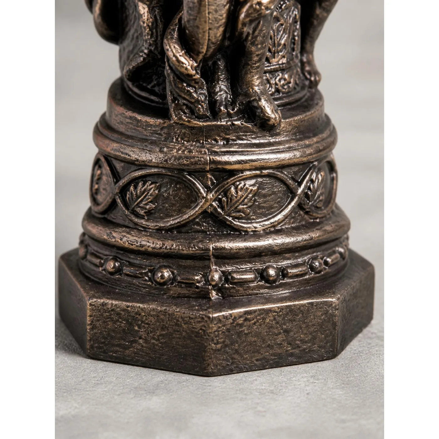 17" Concrete Cherub Urn Statue – Handmade Bronze Finish, photo 7 of 8