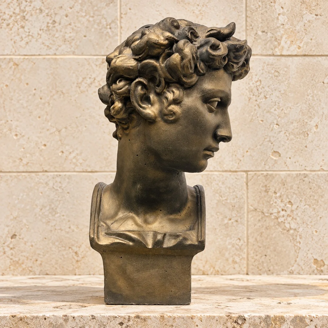 24" Concrete David Bust Sculptor, photo 2 of 8