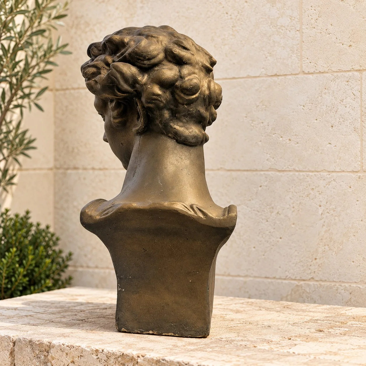 24" Concrete David Bust Sculptor, photo 4 of 8