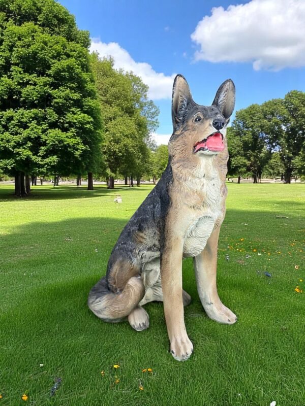 IMG-20240627-WA0054-Photoroom German Shephard | Sitting Up-right Shephard Dog statue Handmade and can be custom painted Outdoor Statues