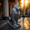 Lion Statue |Outdoor Solid Stone Sentinel Lion Statue, Weatherproof Garden and Home Decor Statues