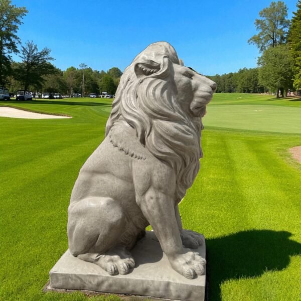 Lion Statue |Outdoor Solid Stone Sentinel Lion Statue, Weatherproof Garden and Home Decor Statues