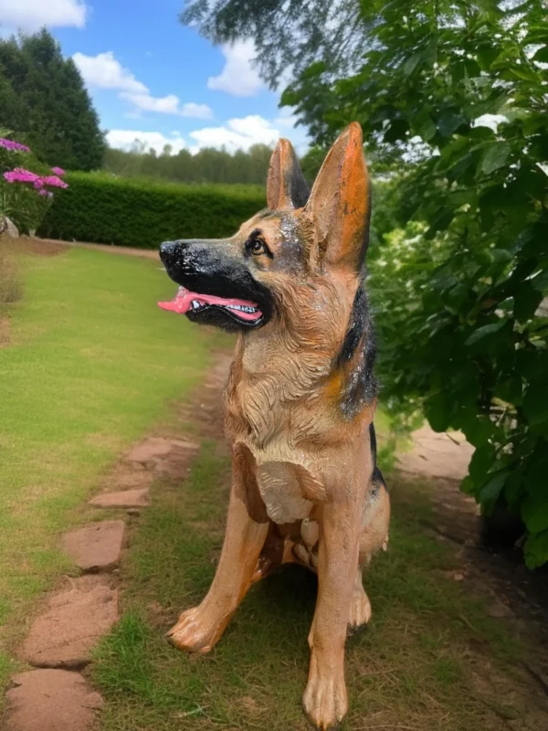 il_1588xN.6911354160_tu17 German Shephard | Sitting Up-right Shephard Dog statue Handmade and can be custom painted Outdoor Statues