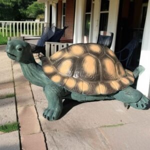 large turtle statue made out of solid concrete