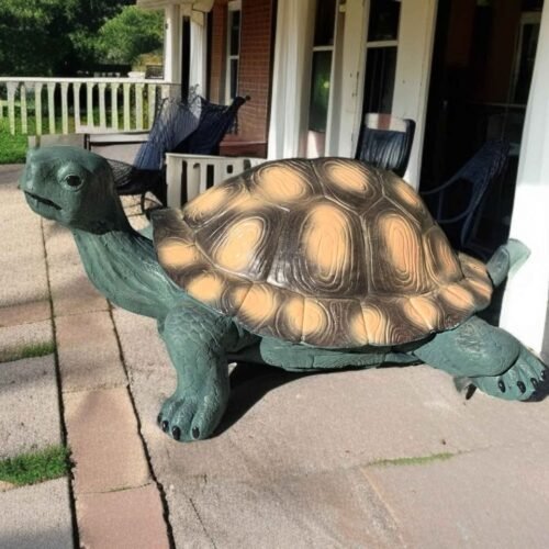 large turtle statue made out of solid concrete