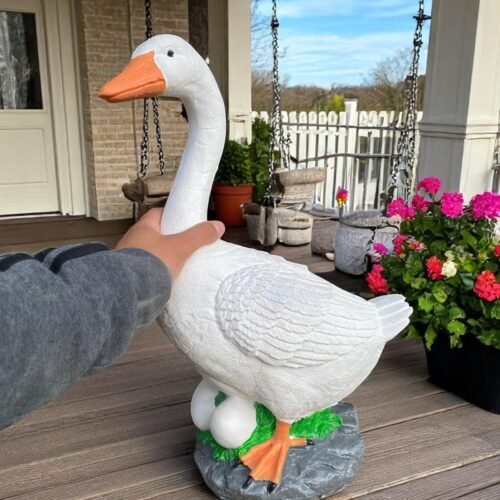 19" Cement porch Goose Statue