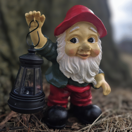 7.9" Grandpa Gnome with Solar Lantern