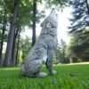 Howling Concrete 30" Wolf statue