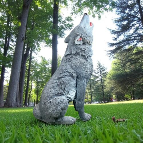 Howling Concrete 30" Wolf statue