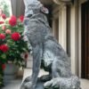 Howling Concrete 30" Wolf statue
