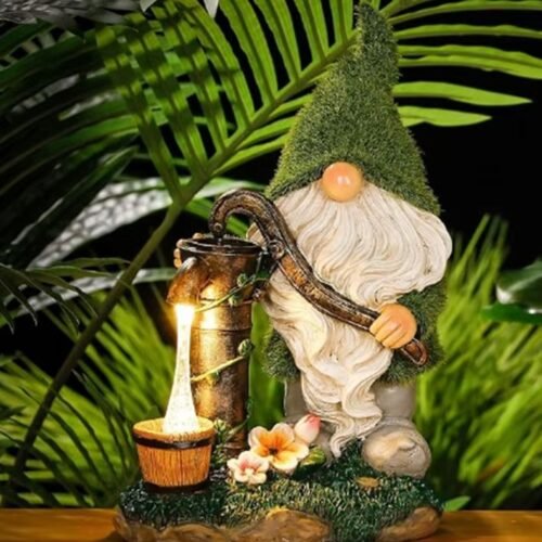 Solar gnome Pumping Water