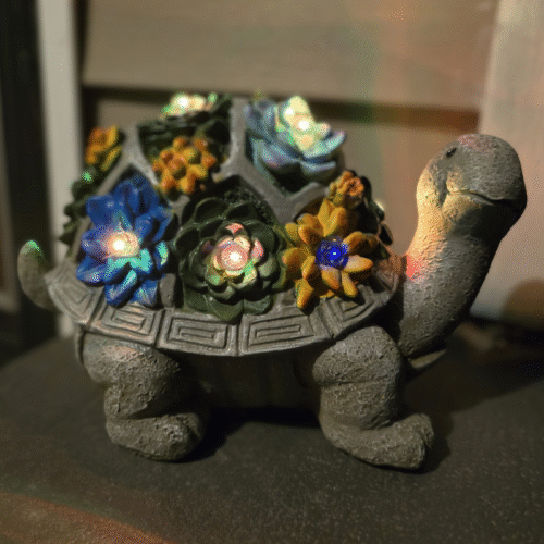 8" Solar Turtle Statue