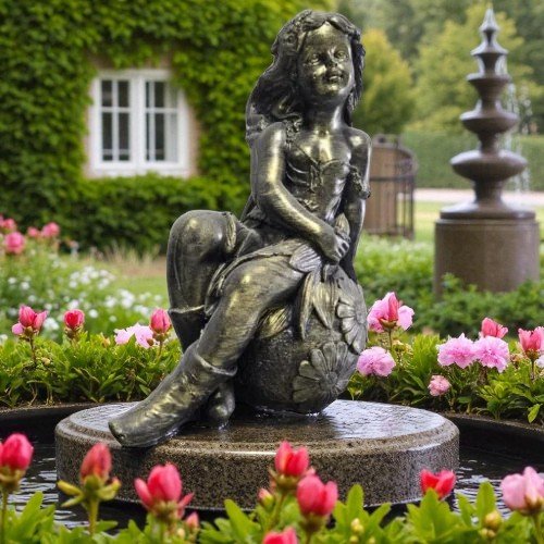 21" Concrete Angel with Wings Statue, Modern Home Decor, Garden Decor, Home Decor All Occasion gift, outdoor concrete garden statues