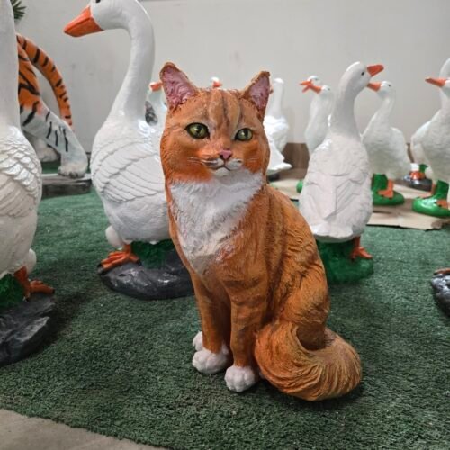 HEAVY DUTY Custom Cat statue Upright Memorial Life size cat statue Handmade and can be custom painted Cat Garden Ornament, Cute Christmas gifts,