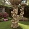 Baroque Cherubs Bird Bath 4Ft CONCRETE Baby Angels Statue, Sculpture, Free Customization, Free Paints, Art Sculpture