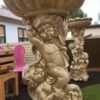 Baroque Cherubs Bird Bath 4Ft CONCRETE Baby Angels Statue, Sculpture, Free Customization, Free Paints, Art Sculpture