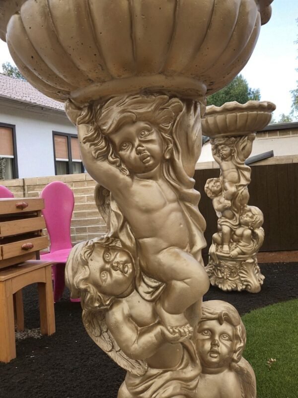 20250405_173011-Photoroom Baroque Cherubs Bird Bath 4Ft CONCRETE Baby Angels Statue, Sculpture, Free Customization, Free Paints, Art Sculpture