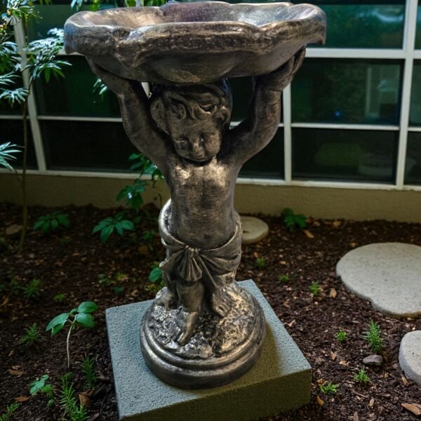 24" Concrete Birdbath Sculptor, finest stone finish, Outdoor Garden Figurine, Garden Decor,  birthday gifts, all occasions gift