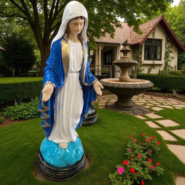4 Ft Virgin Mary Concrete Religious Statue HANDMADE and Hand-Painted,  Housewarming decor. Christianity/Religion. Christmas Gift/Present