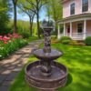 3 tiers 5.5ft tall Solid concrete painted and sealed fountain.