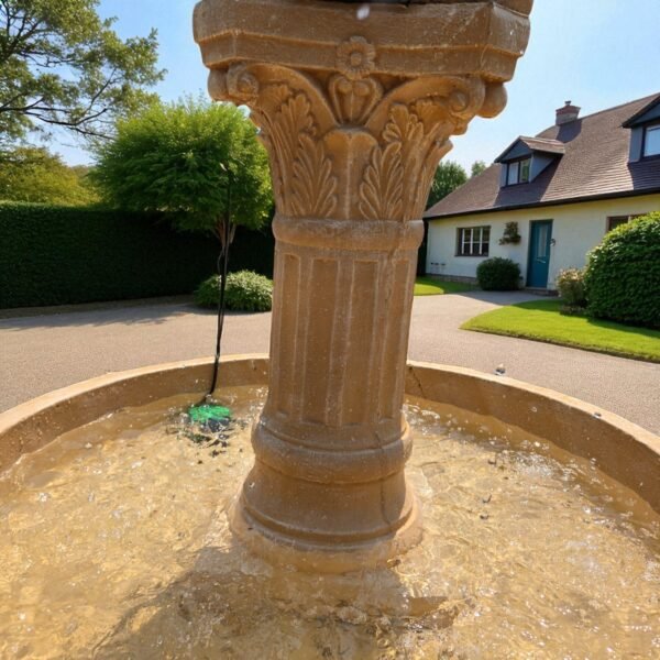20250802_141018-Photoroom MASSIVE 7.5 FOOT Concrete Water Fountain with Pump – Fully Functional Outdoor Garden Cherub Fountain - easy set up fountain, Weatherproof