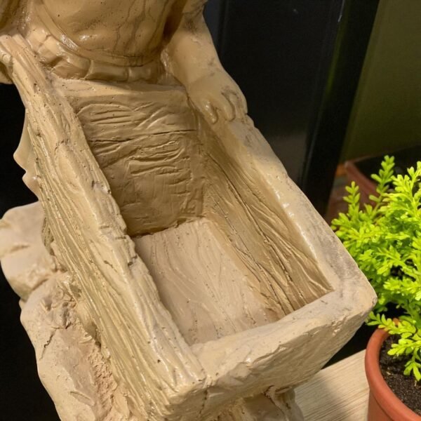Girl Pushing a Wheelbarrow Concrete Statue