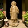 Girl Pushing a Wheelbarrow Concrete Statue