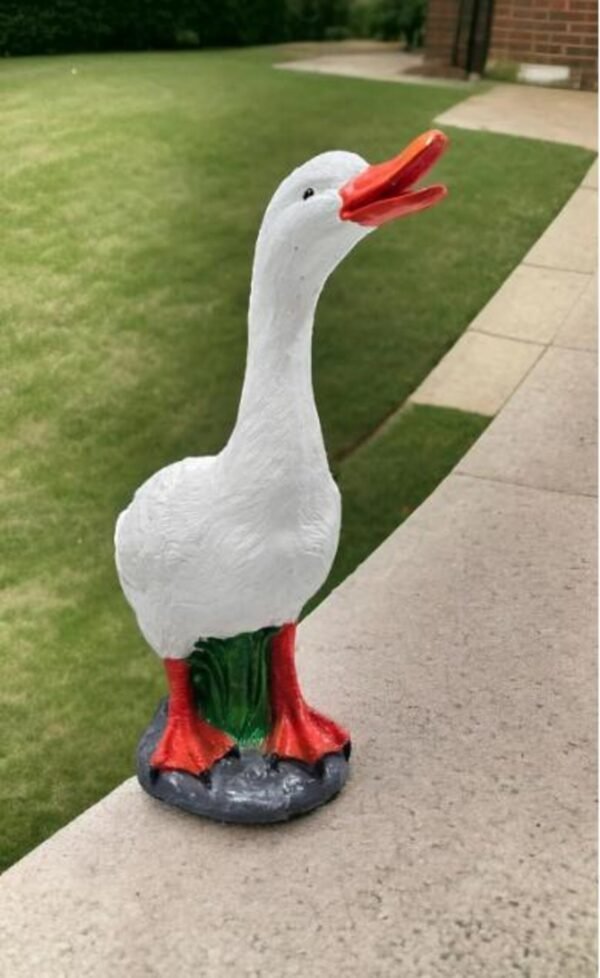 Large 19" Cement porch Goose Statue, Outdoor American Dress up goose statue, life-size American Porch Goose Statue, Bird  garden Statues,