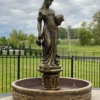 64"- Tall MASSIVE Concrete Water Fountain with Lady Holding Urns Large Outdoor Garden Fountain Fully Functional Weatherproof fountain