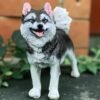 Life-size Standing Husky Puppy  handmade to make your garden or home look more beautiful Dog garden statue Pet memorial Husky lover gift
