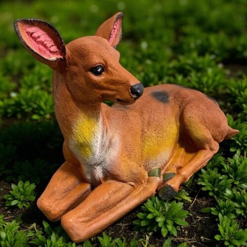 22" Solid concrete sitting Mother Deer Statue, Modern Home Decor, Garden Decor, Home Decor Mothers day gift's birthdays gift outdoor statues