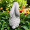 12.5" Solid Concrete Smiling Rabbit Statue, Weather proof Rabbit outdoor statues, life-size Garden Statues, Outdoor lawn or garden decor